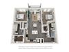 B2 Floor Plan B2 - 2 Bed, 2 Bath, 1,117 Sq.Ft. Floor Plan at Mason Augusta, Augusta, GA, 30909